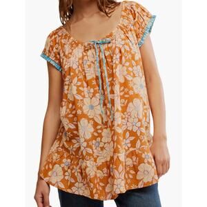 Free People Frankie Floral Tunic Honey Ginger